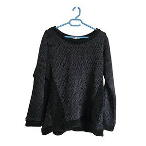 Entro Womens Oversized Black Sweater Small Comfy Knit Long Sleeve Top